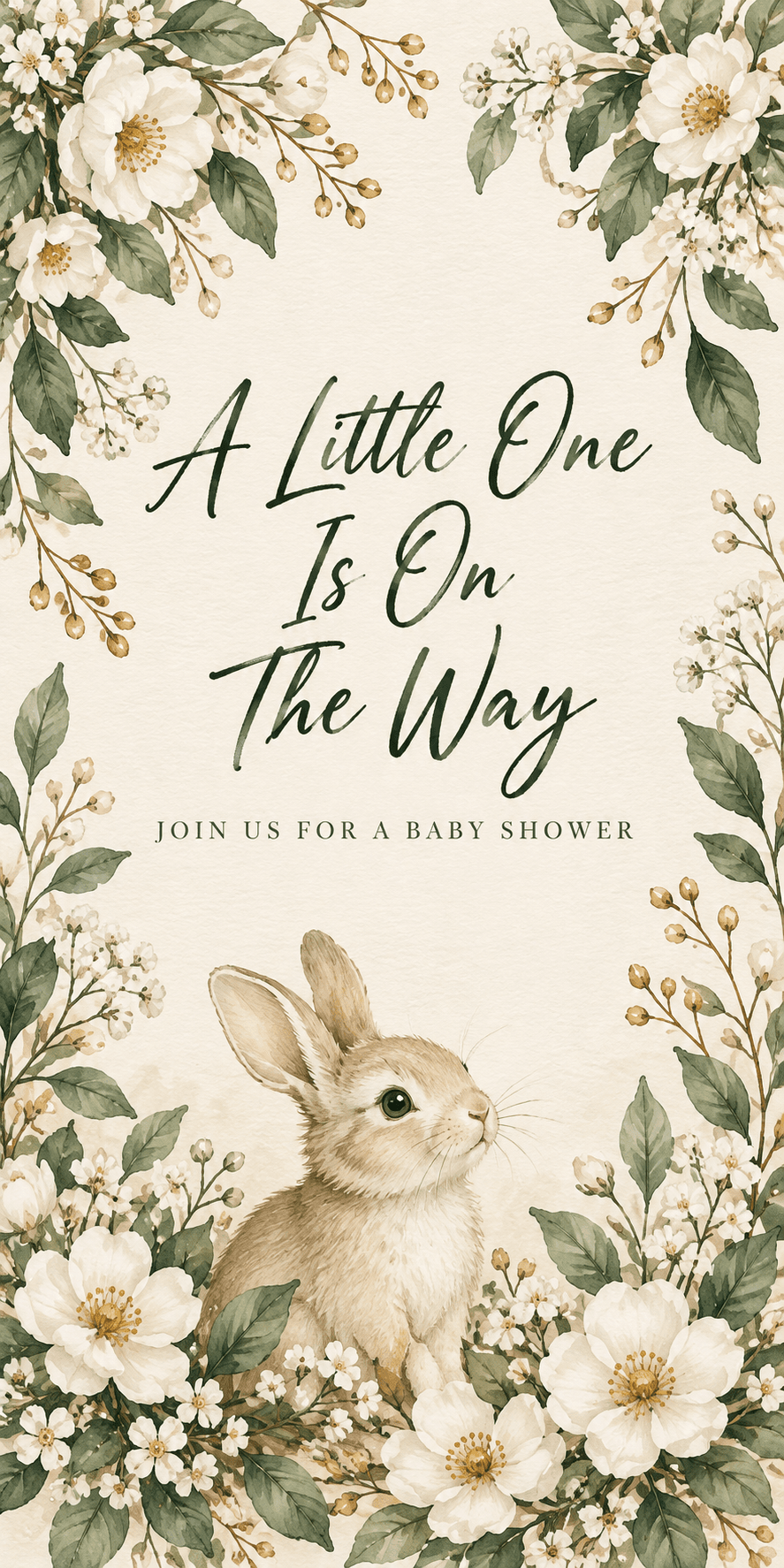 Baby shower invitations style inspiration; availability confirmed by the studio